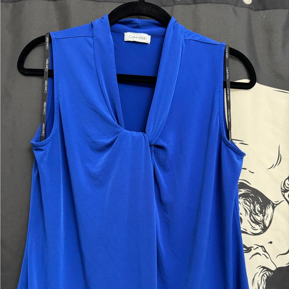 Calvin Klein Cobalt Blue Sleeveless Twist-Neck Camisole